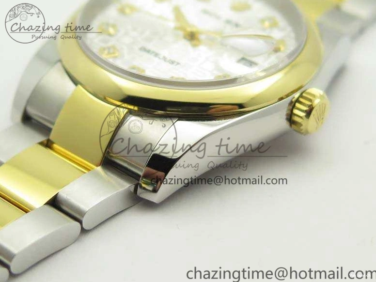 1:1 Diam 36mm SA3135 On YG SS Datejust V2 116234 Dial White Best Oyster DJF Com Bracelet Edition 0313